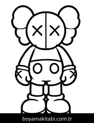 Kaws boyama sayfası – boyama çalışması, yaratıcılığı geliştirir