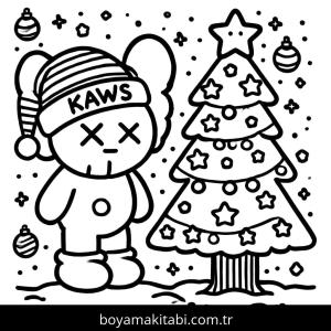 Kaws boyama sayfası – el becerilerini geliştirir, boyama çalışması