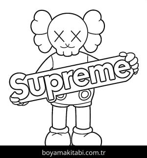 Kaws boyama sayfası – renkli çizimler, okul öncesi