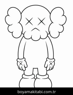 Kaws boyama sayfası – sanatsal çalışma, çocuklar için