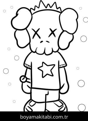 Kaws boyama sayfası – eğitici aktivite, yaratıcılık