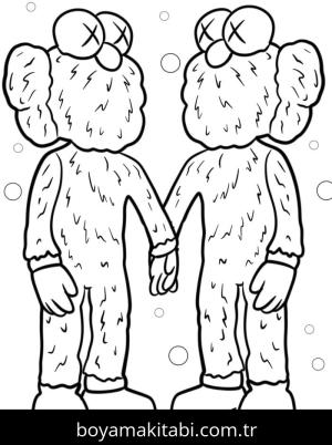 Kaws boyama sayfası – boyama etkinliği, çocuk aktivitesi