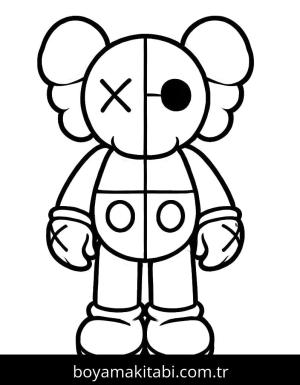 Kaws boyama sayfası – el becerilerini geliştirir, boyama çalışması