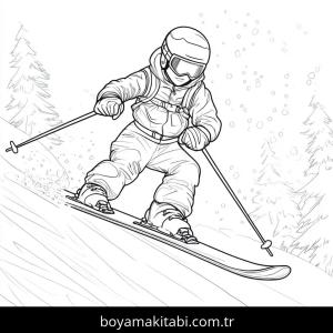Kayak boyama sayfası – el becerilerini geliştirir, boyama çalışması