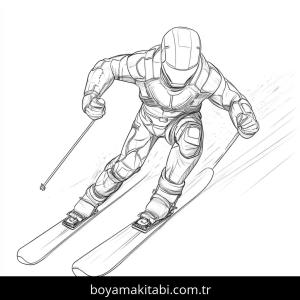 Kayak boyama sayfası – boyama çalışması, yaratıcılığı geliştirir