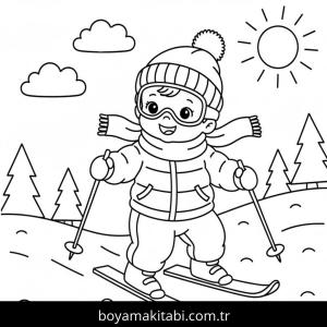 Kayak boyama sayfası – sanatsal çalışma, çocuklar için