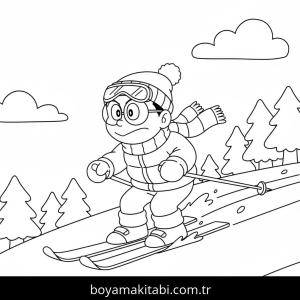 Kayak boyama sayfası – yaratıcılığı geliştirir, keyifli zaman