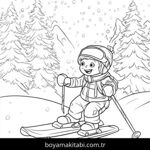 Kayak boyama sayfası – boyama çalışması, yaratıcılığı geliştirir