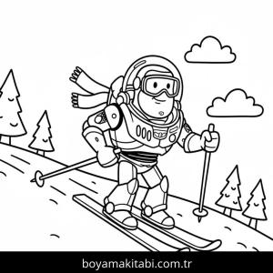 Kayak boyama sayfası – keyifli zaman, renkli çizimler
