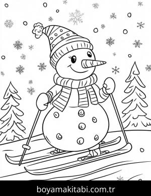Kayak boyama sayfası – çocuk aktivitesi, PDF indir