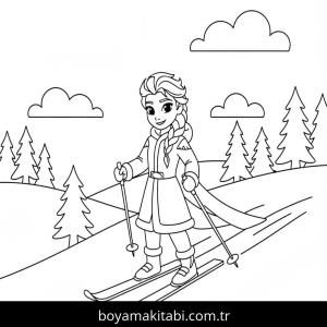 Kayak boyama sayfası – ücretsiz yazdır, boyama etkinliği