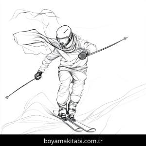 Kayak boyama sayfası – okul öncesi, evde etkinlik