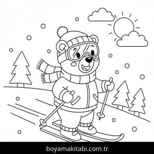 Kayak boyama sayfası – eğitici aktivite, yaratıcılık