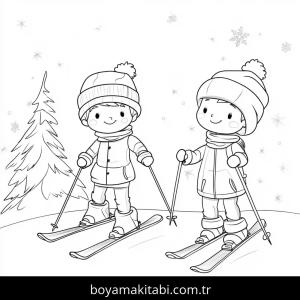 Kayak boyama sayfası – kolay boyama, eğitici aktivite