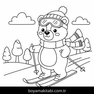 Kayak boyama sayfası – eğitici aktivite, yaratıcılık