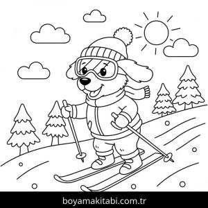 Kayak boyama sayfası – kolay boyama, eğitici aktivite