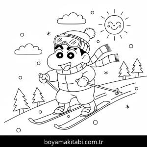 Kayak boyama sayfası – eğlenceli etkinlik, el becerilerini geliştirir