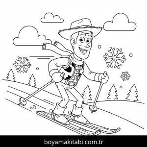 Kayak boyama sayfası – el becerilerini geliştirir, boyama çalışması