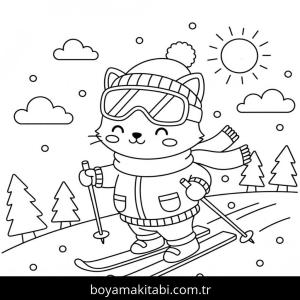 Kayak boyama sayfası – sanatsal çalışma, çocuklar için