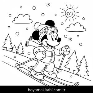 Kayak boyama sayfası – çocuklar için, çizgi film temalı