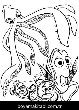 Kayıp Balık Nemo boyama sayfası – renkli çizimler, okul öncesi