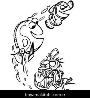 Kayıp Balık Nemo boyama sayfası – basit çizim, kolay boyama