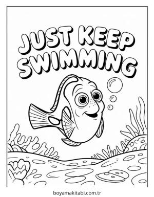 Kayıp Balık Nemo boyama sayfası – çocuk aktivitesi, PDF indir