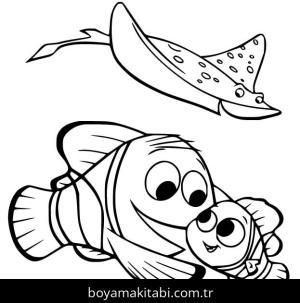 Kayıp Balık Nemo boyama sayfası – sevimli karakter, sanatsal çalışma