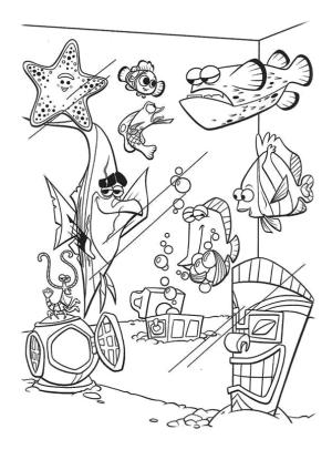 Kayıp Balık Nemo boyama sayfası,  coloring page, Tank Çetesi, 