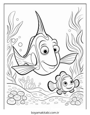 Kayıp Balık Nemo boyama sayfası – okul öncesi, evde etkinlik