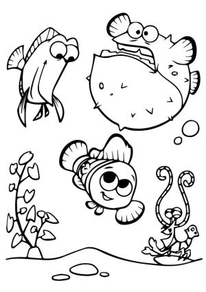 Kayıp Balık Nemo boyama sayfası,  coloring page, Şişkin Nemo, 