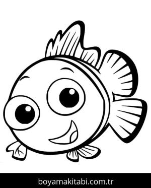 Kayıp Balık Nemo boyama sayfası – çizgi film temalı, basit çizim