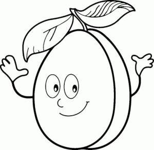 Kayısı boyama sayfası,  coloring page, Kayısı Gülümseyerek, 