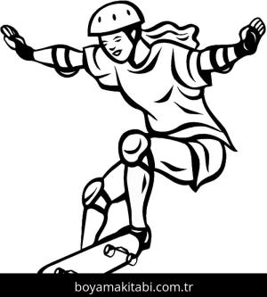 Kaykay boyama sayfası – keyifli zaman, renkli çizimler