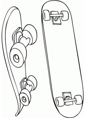 Kaykay boyama sayfası,  coloring page, İki Kaykay, 