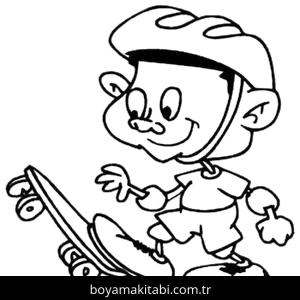 Kaykay boyama sayfası – boyama etkinliği, çocuk aktivitesi