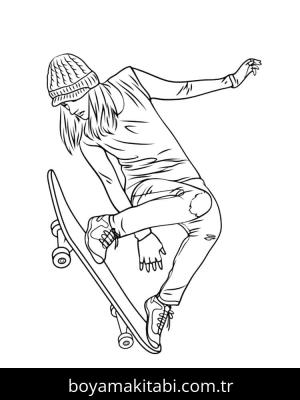 Kaykay boyama sayfası – keyifli zaman, renkli çizimler