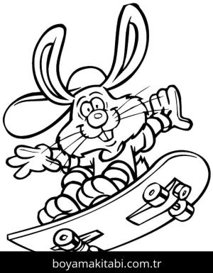 Kaykay boyama sayfası – PDF indir, sevimli karakter