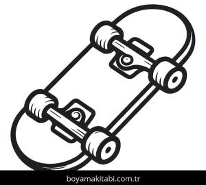 Kaykay boyama sayfası – çocuklar için, çizgi film temalı