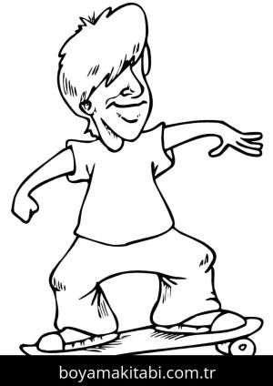Kaykay boyama sayfası – eğlenceli etkinlik, el becerilerini geliştirir