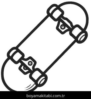 Kaykay boyama sayfası – çocuk aktivitesi, PDF indir