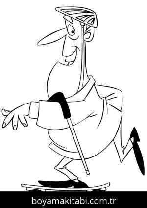 Kaykay boyama sayfası – sevimli karakter, sanatsal çalışma