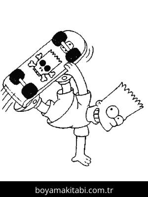 Kaykay boyama sayfası – okul öncesi, evde etkinlik