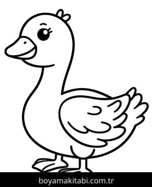 Kaz boyama sayfası – çocuklar için, çizgi film temalı