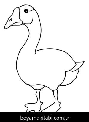 Kaz boyama sayfası – basit çizim, kolay boyama