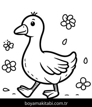 Kaz boyama sayfası – sanatsal çalışma, çocuklar için