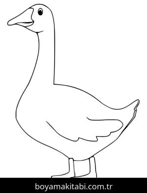 Kaz boyama sayfası – renkli çizimler, okul öncesi