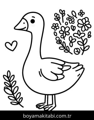 Kaz boyama sayfası – çocuk aktivitesi, PDF indir