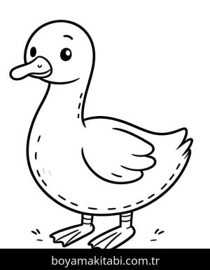 Kaz boyama sayfası – renkli çizimler, okul öncesi