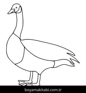 Kaz boyama sayfası – sevimli karakter, sanatsal çalışma